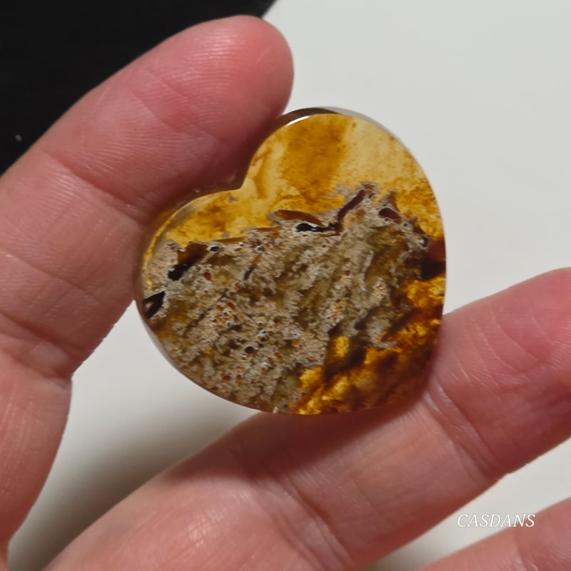 Indonesian Amber Heart Cabochon