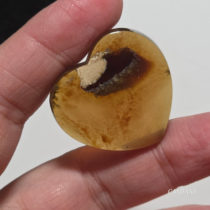 Indonesian Amber Heart Cabochon