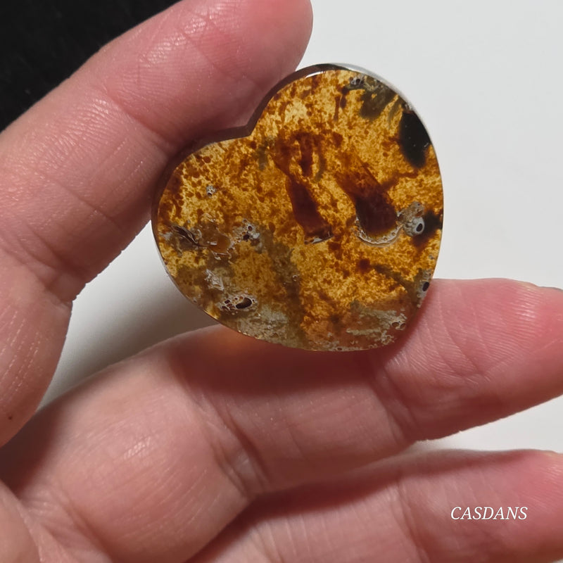 Indonesian Amber Heart Cabochon