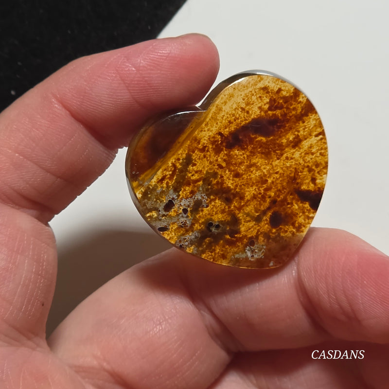 Indonesian Amber Heart Cabochon