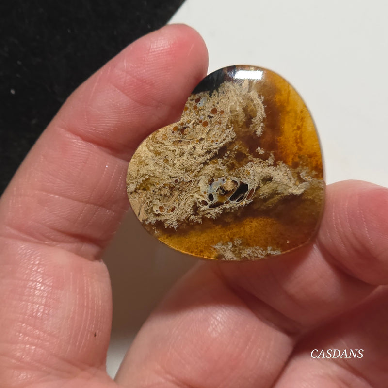 Indonesian Amber Heart Cabochon