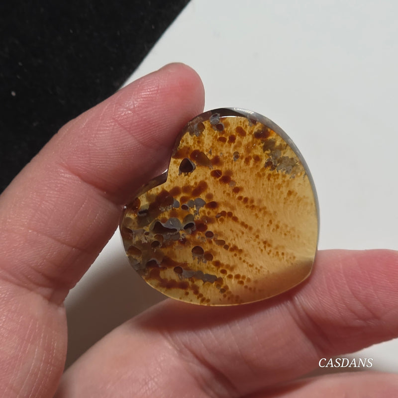 Indonesian Amber Heart Cabochon