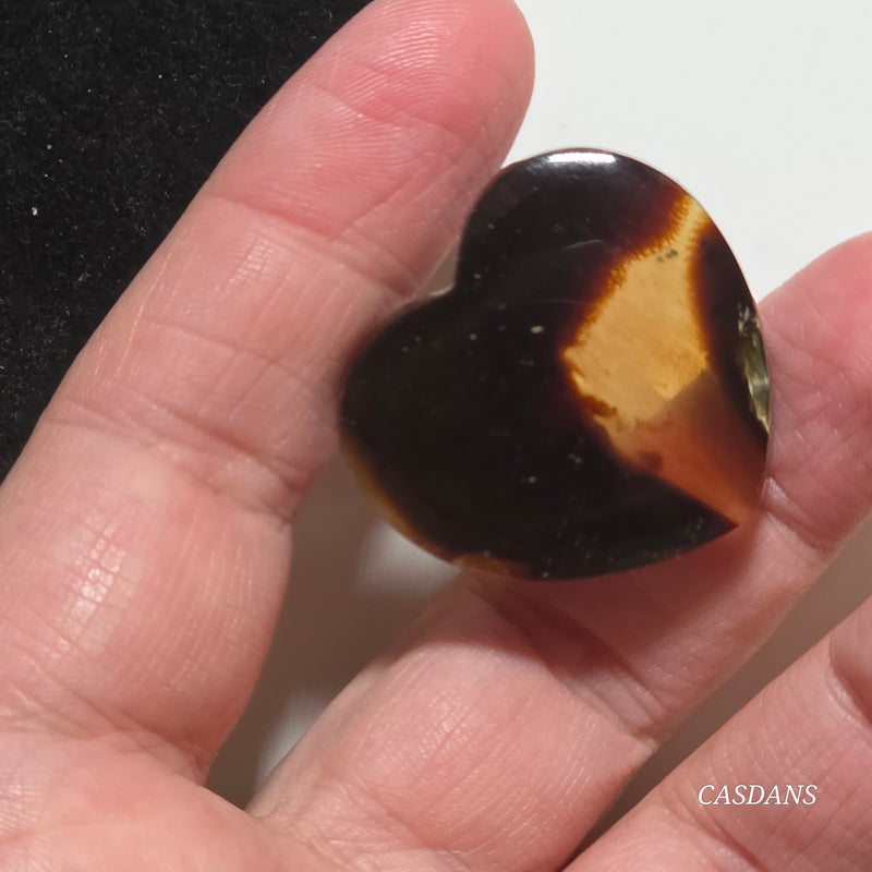 Indonesian Amber Heart Cabochon