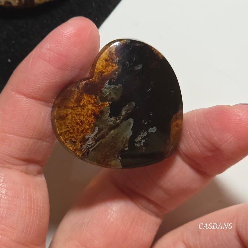 Indonesian Amber Heart Cabochon