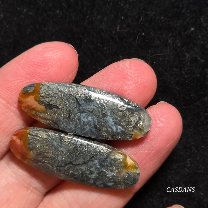 Marcasite Cabochon Pair
