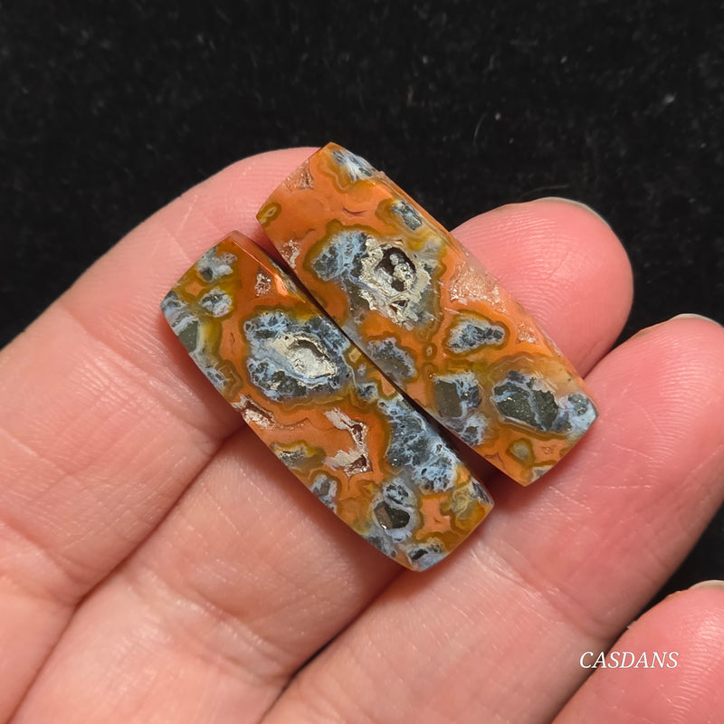 Marcasite Cabochon Pair