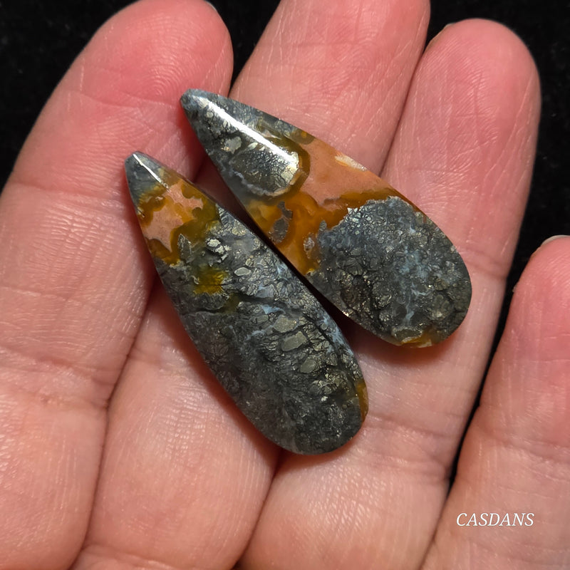 Marcasite Cabochon Pair