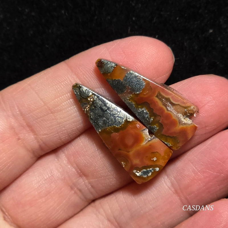 Marcasite Cabochon Pair