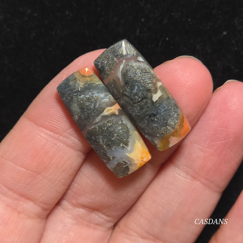 Marcasite Cabochon Pair