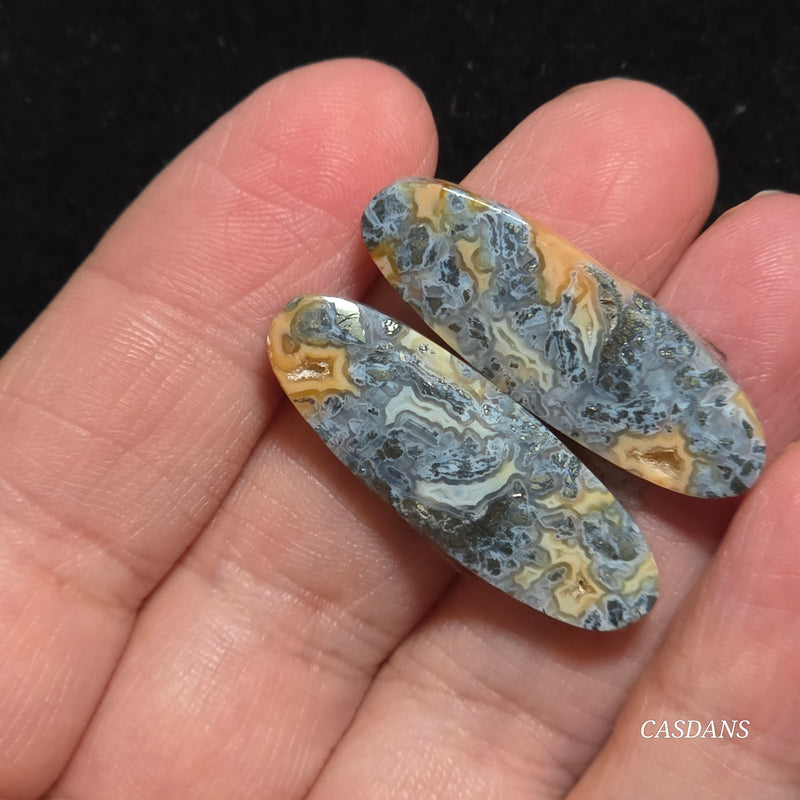 Marcasite Cabochon Pair