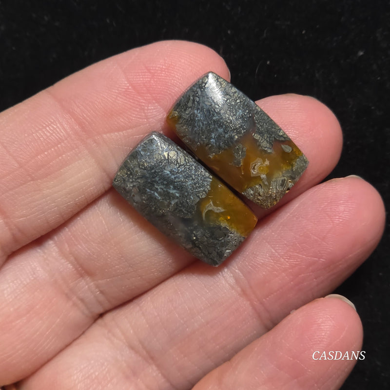 Marcasite Cabochon Pair