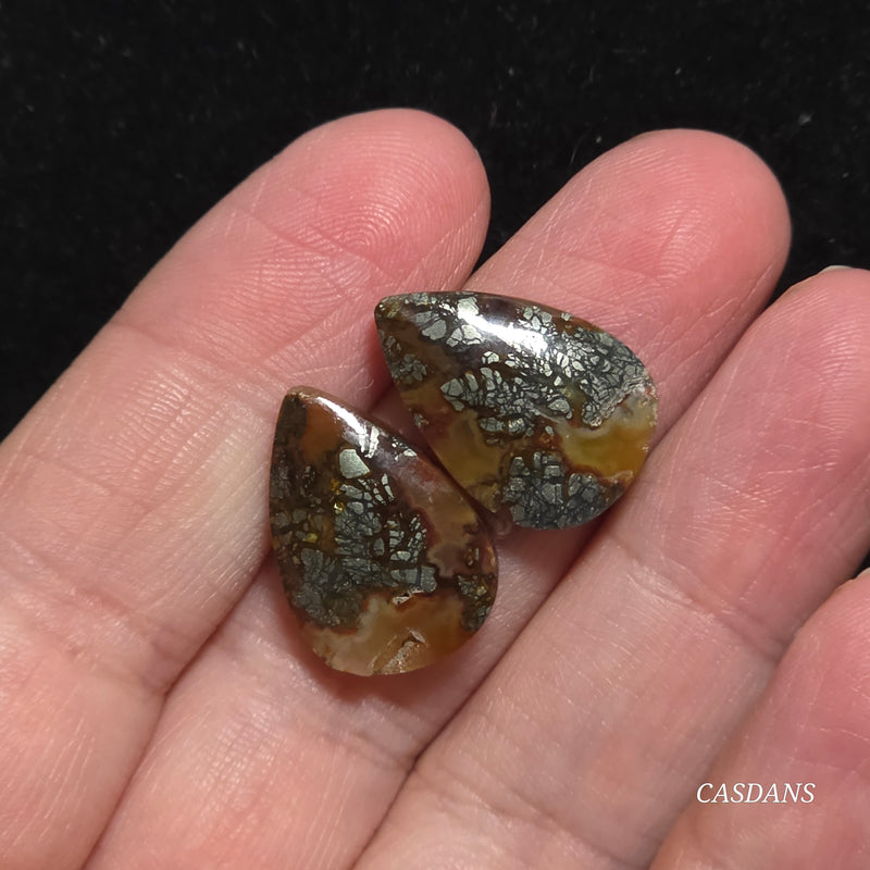 Marcasite Cabochon Pair
