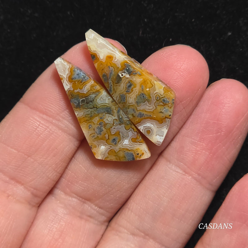 Marcasite Cabochon Pair