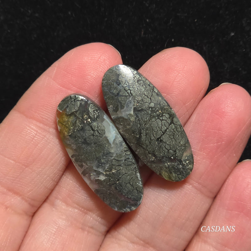 Marcasite Cabochon Pair