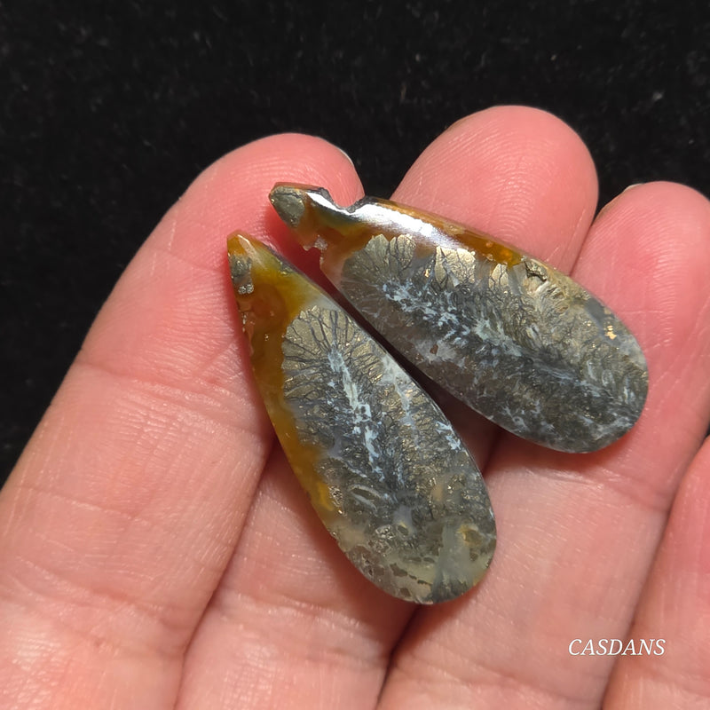 Marcasite Cabochon Pair