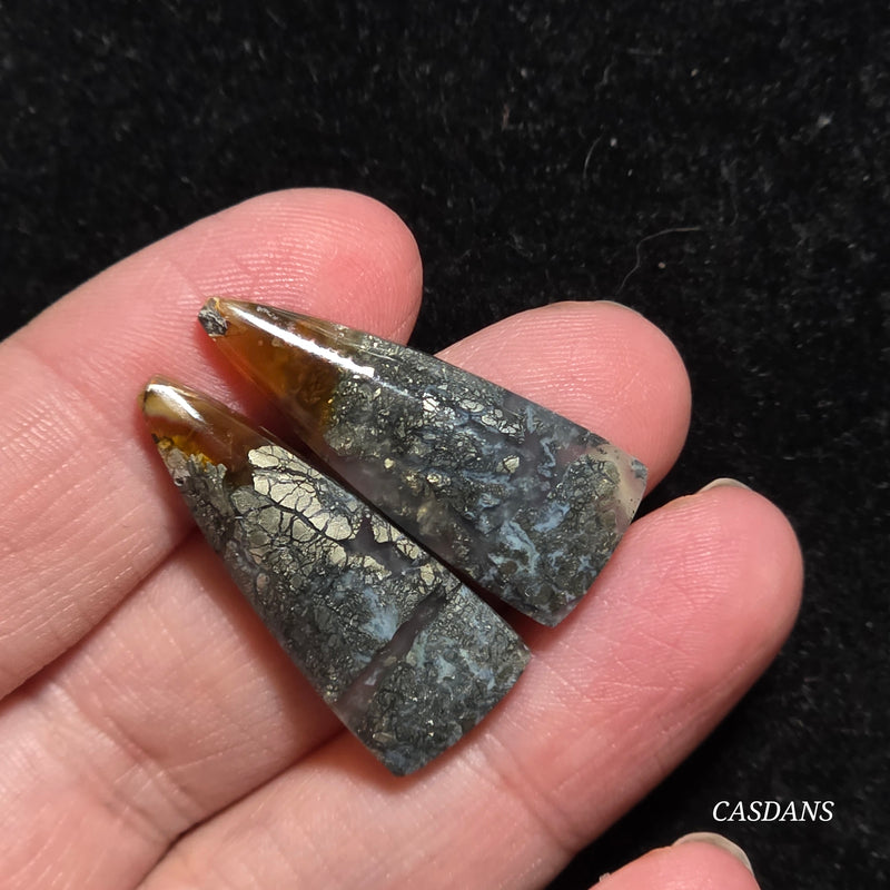 Marcasite Cabochon Pair