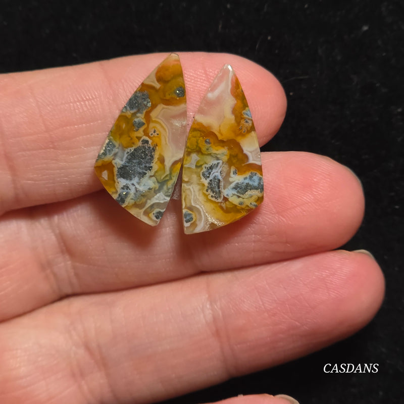 Marcasite Cabochon Pair
