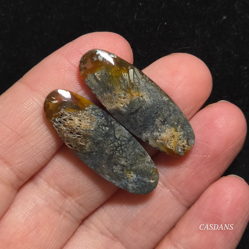 Marcasite Cabochon Pair