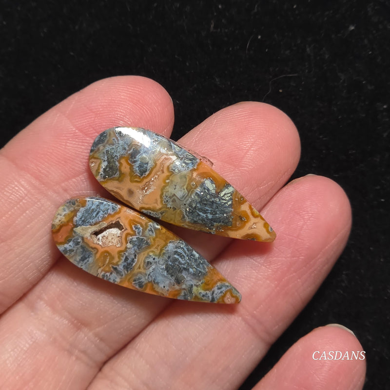Marcasite Cabochon Pair