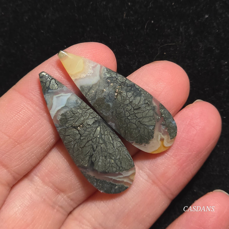 Marcasite Cabochon Pair