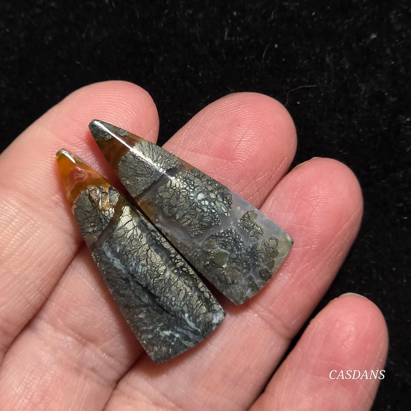 Marcasite Cabochon Pair
