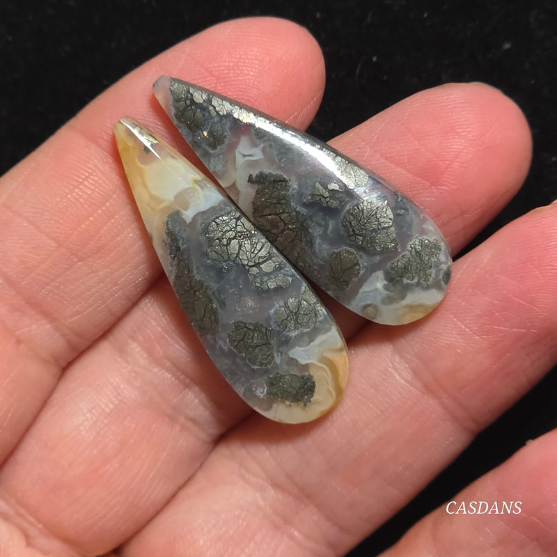 Marcasite Cabochon Pair