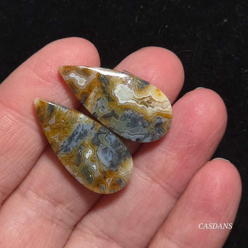 Marcasite Cabochon Pair