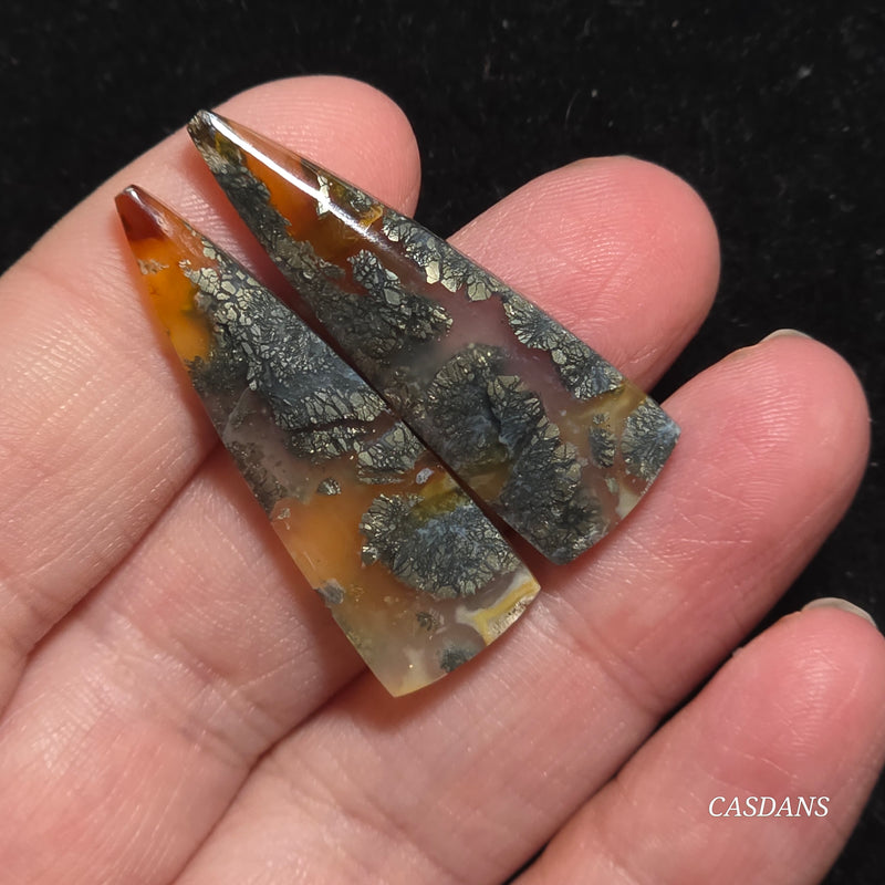 Marcasite Cabochon Pair