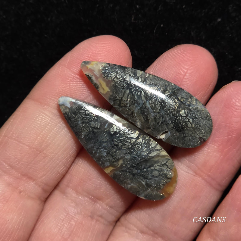 Marcasite Cabochon Pair