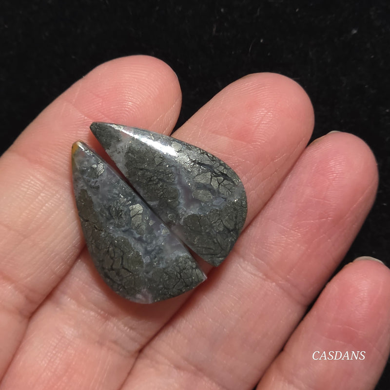 Marcasite Cabochon Pair