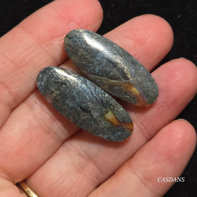 Marcasite Cabochon Pair