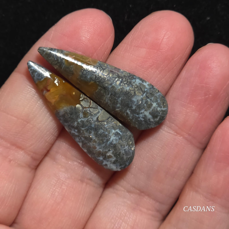 Marcasite Cabochon Pair