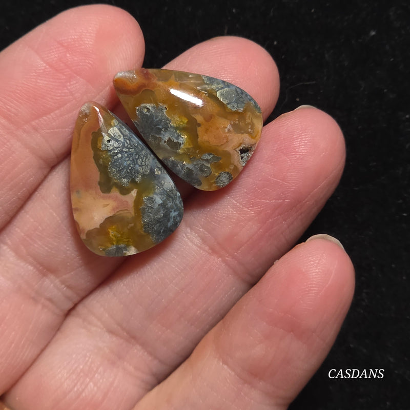 Marcasite Cabochon Pair