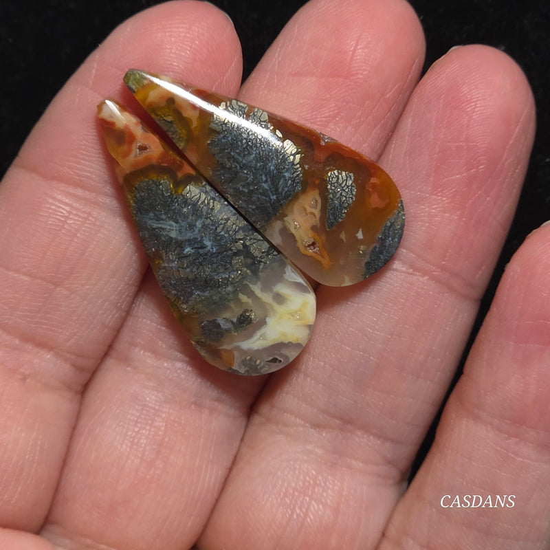 Marcasite Cabochon Pair