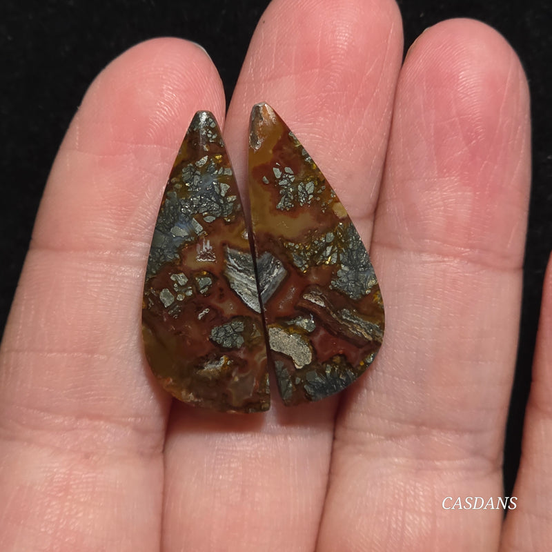 Marcasite Cabochon Pair
