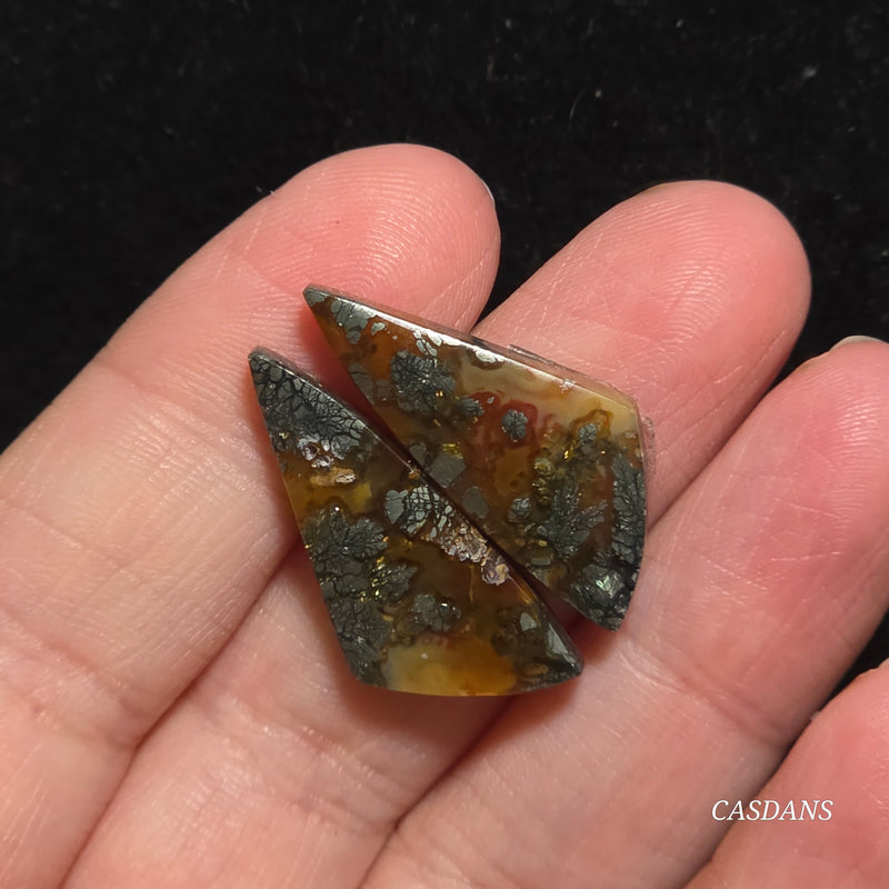 Marcasite Cabochon Pair