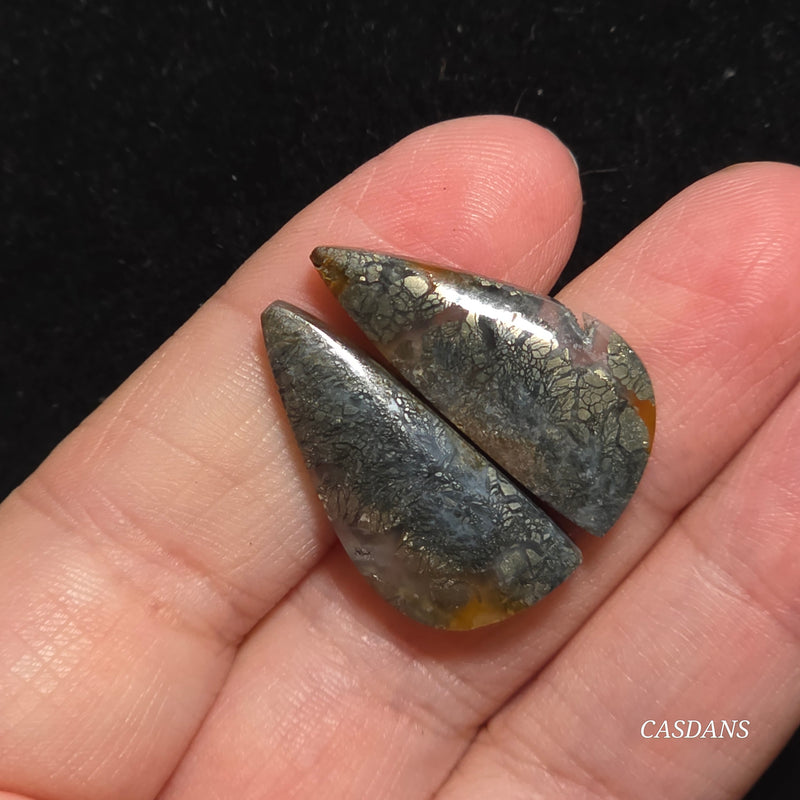 Marcasite Cabochon Pair
