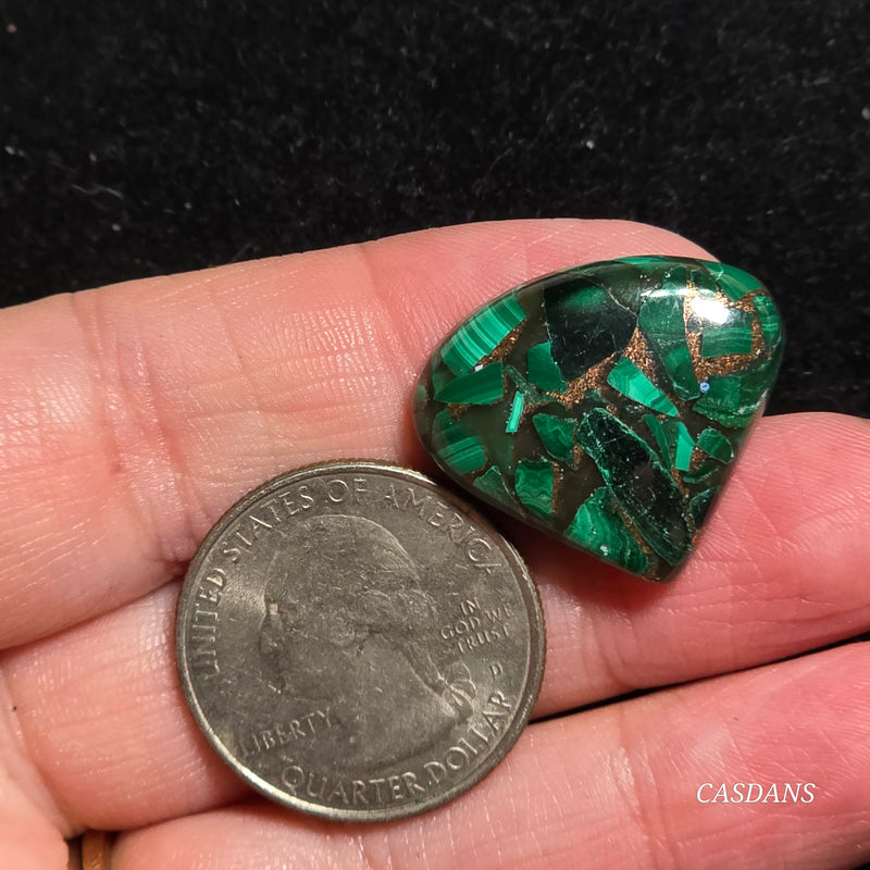 Malachite Copper Composite Cabochon