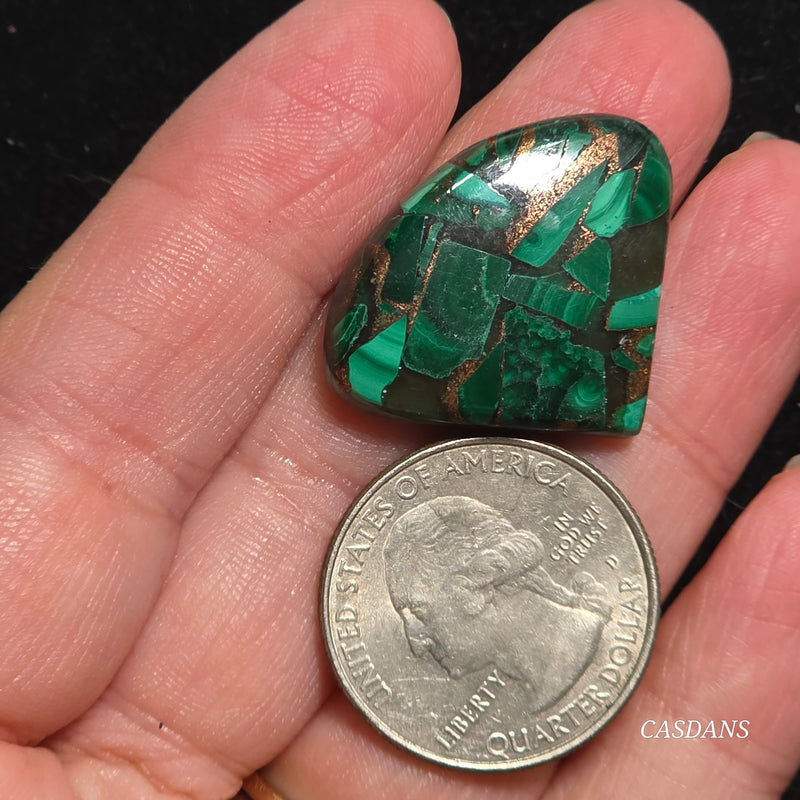 Malachite Copper Composite Cabochon