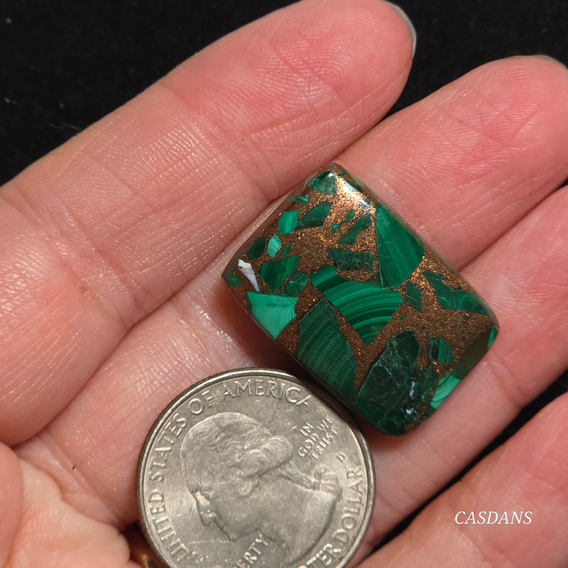 Malachite Copper Composite Cabochon