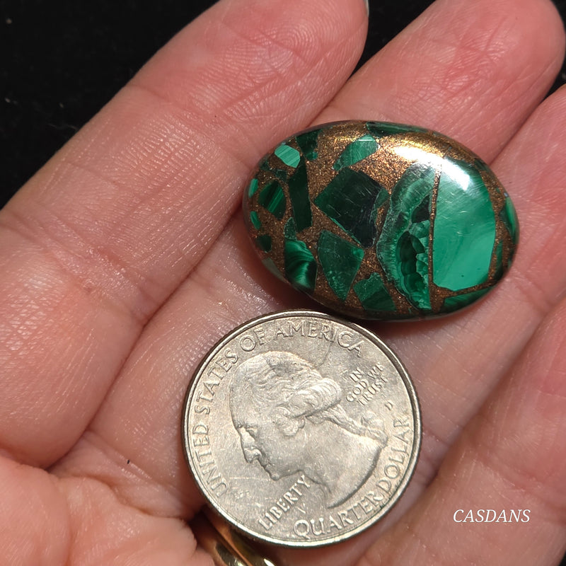 Malachite Copper Composite Cabochon