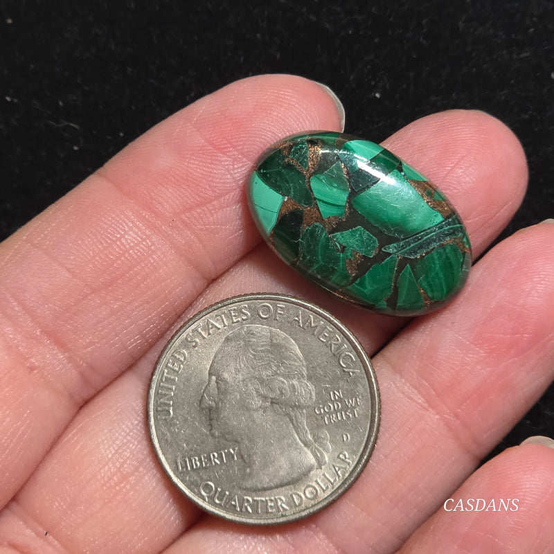 Malachite Copper Composite Cabochon
