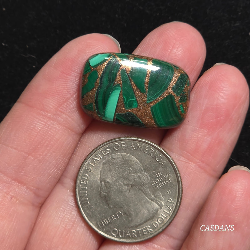 Malachite Copper Composite Cabochon
