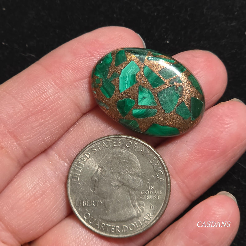 Malachite Copper Composite Cabochon