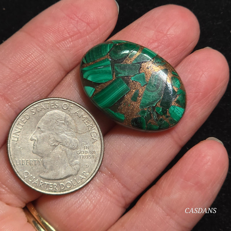 Malachite Copper Composite Cabochon