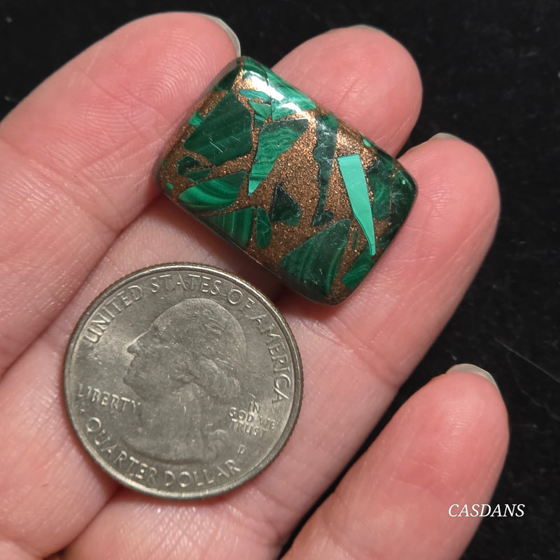 Malachite Copper Composite Cabochon