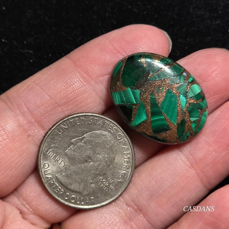 Malachite Copper Composite Cabochon
