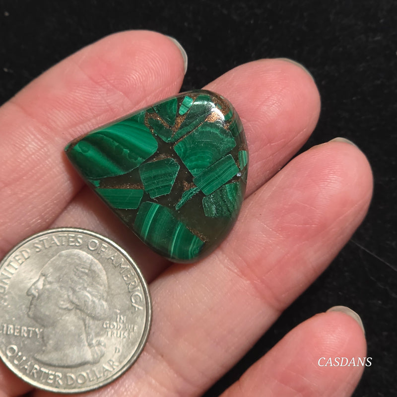 Malachite Copper Composite Cabochon