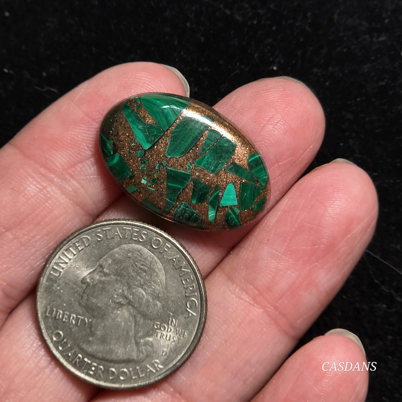 Malachite Copper Composite Cabochon