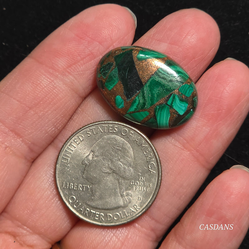 Malachite Copper Composite Cabochon
